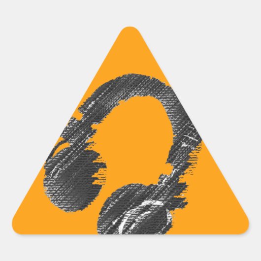 ブラックミュージックdeejayヘッドフォン 三角形シール (正面)