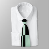 ブラックミントグリーンはっきりしたサークストライプル ネクタイ (タイ)