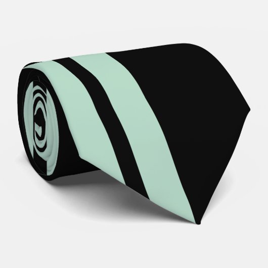 ブラックミントグリーンはっきりしたサークストライプル ネクタイ (ロール)