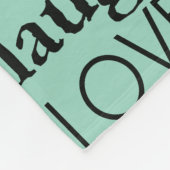 ブラックミントグリーン感動的ワード フリースブランケット (角)