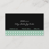 ブラックミントグリーン白水玉模様インテリア 名刺 (裏面)
