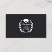 ブラックミールの設定と食べ物のオプション卒業RSVP エンクロージャーカード (裏面)