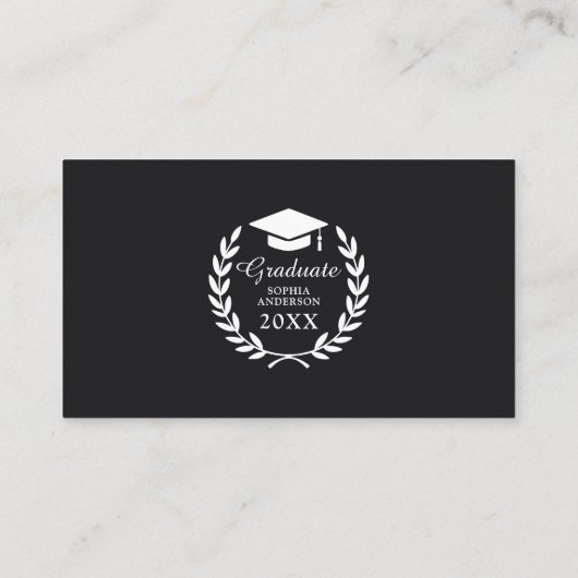 ブラックミールの設定と食べ物のオプション卒業RSVP エンクロージャーカード (裏面)