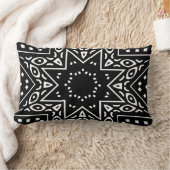 ブラックムドクロススターデザイン装飾用クッション ランバークッション (ブランケット)