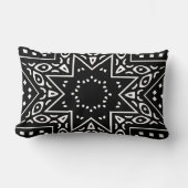 ブラックムドクロススターデザイン装飾用クッション ランバークッション (正面)