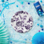 ブラックムルベリーパープルフローラトイルNo.2 ペーパープレート (パーティー)