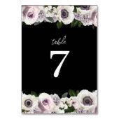 ブラックムーディアネモン&パープルフローラブライダルシャワー テーブルナンバー (正面)