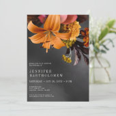 ブラックムーディースゴシックオレンジリリー誕生日 招待状 (スタンド正面)