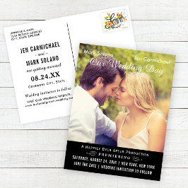 ブラックムービー結婚ポスターの写真日付の保存 セーブザデート