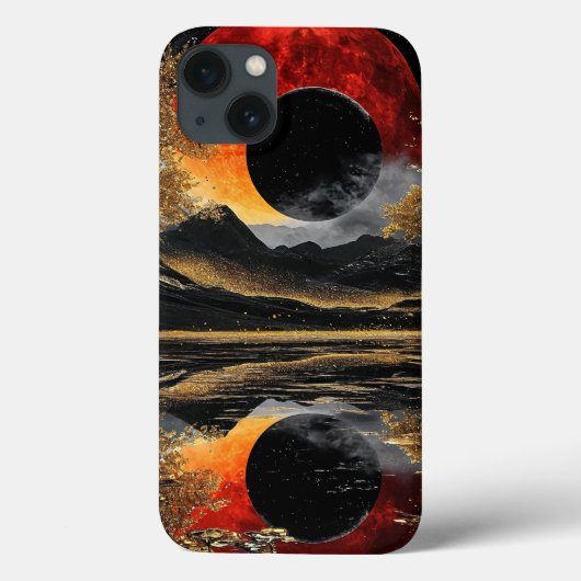 ブラックムーンの抽象的な宇宙美デザイン Case-Mate iPhoneケース (裏面)