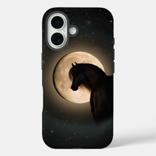 ブラックムーンシャインホースフォンケース Case-Mate iPhoneケース (裏面)