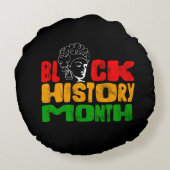 ブラックムーンデイグリーティングタイポグラフィ。クッション ラウンドクッション (裏面)