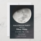 ブラックムーンマイスティックハロウィーンの誕生日招待状 招待状 (正面)