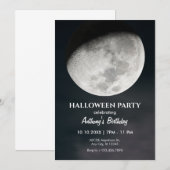 ブラックムーンマイスティックハロウィーンの誕生日招待状 招待状 (正面/裏面)