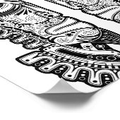 ブラックメイアンツインズマスクオンホワイト ポスター (角)