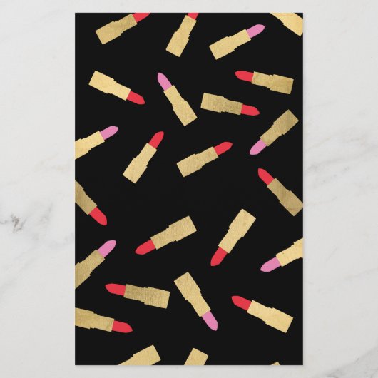 ブラックメイクアップアーティストのラグジュアリーグレームリップスティック模様 チラシ (裏面)