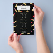 ブラックメイクアップアーティストのラグジュアリーグレームリップスティック模様 チラシ (ハンドル)