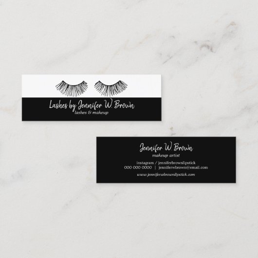 ブラックメイクアップアーティスト美しいの点滅 スキニー名刺 (正面/裏面)