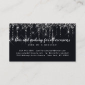 ブラックメイクアップアーティスト美容師グリッタードリップ 名刺 (裏面)