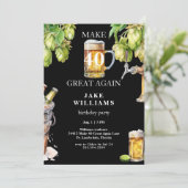 ブラックメイク40素晴らし再びビール誕生日パーティー 招待状 (スタンド正面)