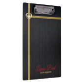 ブラックメエレガントタル背景金ゴールドストライプ クリップボード (右)