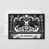 ブラックメキシカンファナードブパペルピカドRSVP 招待状 (正面)