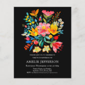 ブラックメキシカンフィエスタバジェット誕生日招待状 (正面)