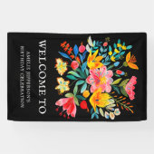 ブラックメキシコフェスタフローラパーティー歓迎 横断幕 (横)