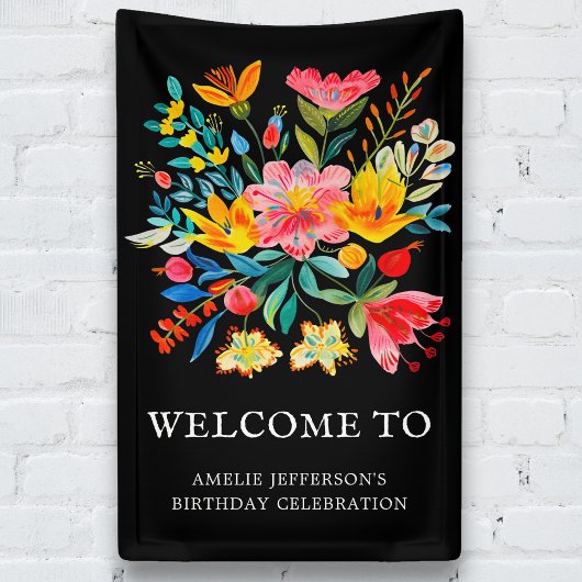 ブラックメキシコフェスタフローラパーティー歓迎 横断幕