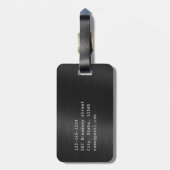 ブラックメタモダンルシンプルパーソナライズされたの名前 ラゲッジタグ (裏面縦)