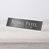 ブラックメタリックコントラスト弁護士弁護士 デスクネームプレート (正面)