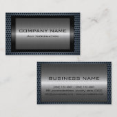 ブラックメタリックシルバーグレー鋼メタルホールルック 名刺 (正面/裏面)