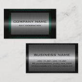 ブラックメタリックシルバーグレー鋼メタルルック#15 名刺 (正面/裏面)