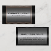 ブラックメタリックシルバーグレー鋼メタルルック#17 名刺 (正面/裏面)