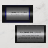 ブラックメタリックシルバーグレー鋼メタルルック#18 名刺 (正面/裏面)