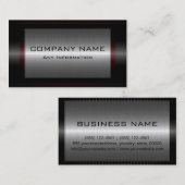 ブラックメタリックシルバーグレー鋼メタルルック#19 名刺 (正面/裏面)