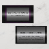 ブラックメタリックシルバーグレー鋼メタルルック#24 名刺 (正面/裏面)