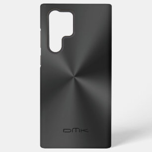 ブラックメタリックテクスチャステンレス鋼の外観 SAMSUNG GALAXY S22 ULTRAケース