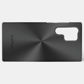ブラックメタリックテクスチャステンレス鋼の外観 SAMSUNG GALAXYケース (裏面横)