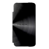 ブラックメタリックパターンステンレス鋼の外観 INCIPIO iPhoneウォレットケース (フォリオ 正面)