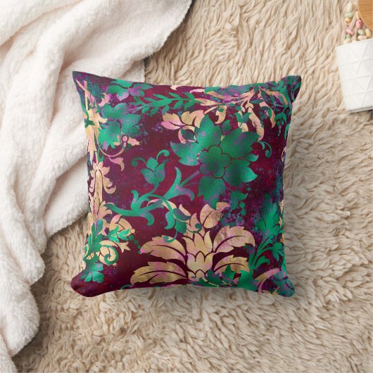 ブラックメタリックパームトロピカルパーム枕 クッション (ブランケット)