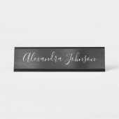ブラックメタリックフォイルモダンビジエレガントネス デスクネームプレート (正面)