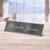 ブラックメタリックフォイルモダンビジエレガントネス デスクネームプレート