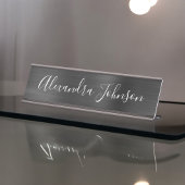 ブラックメタリックフォイルモダンビジエレガントネス デスクネームプレート