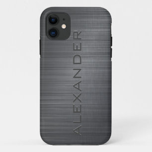 ブラックメタリックブラッシュアルミニウムルック3 – モノグラム iPhone 11 ケース