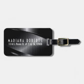 ブラックメタリックブラッシュアルミニウムルック ラゲッジタグ (正面横)