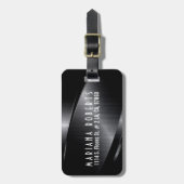 ブラックメタリックブラッシュアルミニウムルック ラゲッジタグ (正面縦)