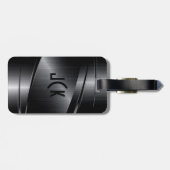 ブラックメタリックブラッシュアルミニウムルック ラゲッジタグ (裏面横)