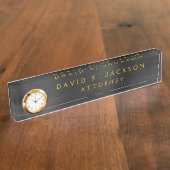 ブラックメタリック企業のカスタムプロフェッショナル デスクネームプレート (側面)