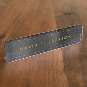 ブラックメタリック企業のカスタムプロフェッショナル デスクネームプレート (側面)